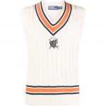 Polo Ralph Lauren SS23 Rinnam&auml;rk Kriket L&auml;&auml;ne V-kaelusega Varrukateta Vest Meeste Vestid Kreemikasvalge 710901528-001 S