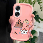 V&auml;rvitud muster Big Wave Edge pehme silikoon materjal Macaron telefoni &uuml;mbris p&otilde;rutuskindel kaitsev kummist &uuml;mbris OPPO Reno Realme jaoks OPPO F19 roosa