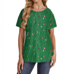 Naiste l&uuml;hikeste varrukatega T-s&auml;rgid &Uuml;mara kaelusega Armsad tuunikatopsid Lihtsad T-s&auml;rgid Pluusid Lahti istuv pullover S must