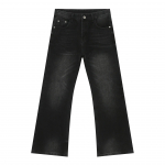 Nirben Ameerika High Street Meeste Retro Pesitud Mikro-Flare Denim P&uuml;ksid - Uued L&otilde;dvad Sirge S&auml;&auml;rega Mopstiilis XL must hall v&auml;rv