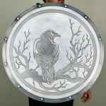 60,96 cm Eivor Raven Puidust Kilp Autentne Raven Lahingus kulunud P&otilde;hjala m&uuml;toloogia Valhalla Viikingi Kilp Keskaja S&otilde;dalase Kilp Kingitus