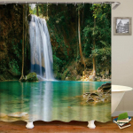 Kaasaegne 3D-printimine metsa du&scaron;ikardin Roheline taimepuu maastikuga vannikardin konksudega vannitoa veekindla maastiku jaoks W150xH180cm