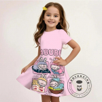 T&uuml;drukute L-LABUBU-A 3D-prinditud kleit Uus suvine multifilm Y2K 2000ndate stiil M&auml;nguline peoriie Hingav Kuum m&uuml;&uuml;k Taskukohane 140