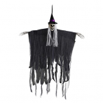 Halloweeni rippuv pealuu Realistlik pealuu kummituskaunistus pikkade juustega, positsioneeritav traat &Otilde;udne rippuv skelett Halloweeni peoks kummitava maja jaoks