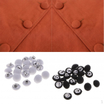 Pack of 40 Fabric Covered Buttons Craft black and Round Shaped for DIY, Sewing Crafting