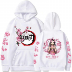 Jaapan Anime Kawaii Demon Slayer Kamado Nezuko Manga Pusad Pusad Topid Pulloverid T&auml;navar&otilde;ivad Unisex multifilmide kampsun S valge