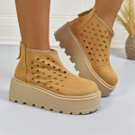 Moodsad Paksude Platvormide ja Paksude Taldadega Ankle Boots Naistele 2025 Khaki Suede Tagumised T&otilde;mblukud L&auml;bil&otilde;iked Suvised Saapad Moodsad Suurte Suurustega Kingad 35 khaki