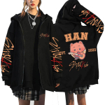Q Versioon Stray Kids Domineerivad Harajuku Prindiga Kapuutsiga Pusa Vaba L&otilde;ikega Lukuga Kapuutsiga S