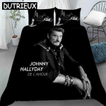 Johnny Hallyday 3D Prinditud Voodipesukomplekt Tekikotid Padjap&uuml;&uuml;rid Tekk Voodipesukomplekt Voodiriided Voodipesu 150x200cm 3pcs