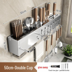 304 Roostevaba terasest seinale paigaldatav noa ja s&ouml;&ouml;gipulkade hoiuriiul