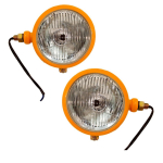 APSMOTIV Traktori Esitulede Komplekt Paar &ndash; 12V Pirnid Sobib Fordile, Massey Fergusonile, Case/IH-le, David Brownile, Oliver OC3 Buldooserile Kollane Korpus Standard kollane