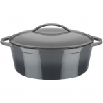 Cocotte fonte massive - GSW - GREY SHADOW - 33 x 25 cm - Ovale - Induction - Gris hall