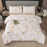3 tk Moodne lihtne voodipesukomplekt &Uuml;hev&auml;rviline Roosa/Hall/Roheline/Sinine/Lilla Marmormuster Stantsimine/H&otilde;bedane Tekikoti komplekt Duvet Cover Set&EU Single(135x200cm)