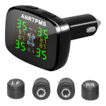 Rehvir&otilde;hu j&auml;lgimiss&uuml;steem 4 anduriga Rehvi temperatuuri monitor Universaalne TPMS autole Sedaanile MAASTURIle Internal black
