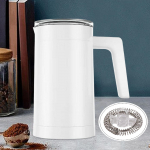 Milk Frother Automatic Electric and Steamer for Macchiato Latte black valge