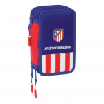 Trousse scolaire polyvalente - safta - 37 outils inclus - 12,5x5,5x19,5 cm - Rouge, Bleu, Blanc - Polyester recycl&eacute; punane