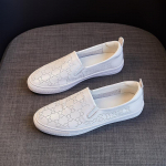 Pealmine kiht veisenahast Loafers naistele Kevad ja suvi Uued vabaaja k&otilde;ik-sobivad Korea versioon Laisad kingad Naiste ehtsast nahast V&auml;ikesed valged kingad 34