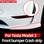 For Tesla Model 3 Car ABS bright Front Bumper Corner Anti-Collision Crash Strip Cover Refit Protective Decoration 3 White 2pcs
