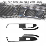 Auto Interior Black Carbon Fiber Decal Trim Cover fits for Ford Mustang 2015-20