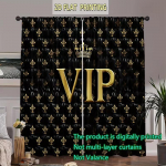 2 tk krooniga VIP-prindiga kardinat, sobib magamistoa, elutoa, k&ouml;&ouml;gi kaunistamiseks, kodukaunistuseks, akende kaunistamiseks 14Wx39L(35x100CM)x2&Rod Pocket