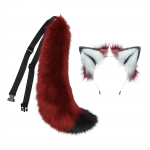 Pehme hunt K&otilde;rva ja Sabaga Komplekt, Anime Cosplay Juuste Aksessuaarid Pehme Kaunistus Karvane Klamber Peoks Red and White