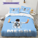 Messi Muster Voodipesu, Tekikomplekt Tekikate Padjap&uuml;&uuml;r Kodu S&uuml;nnip&auml;evakingitus (1 * tekikott + 2 * padjap&uuml;&uuml;ri, ilma s&uuml;damikuta) 135x200cm