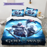 God of War Muster Voodipesu Tekikott Komplekt Tekikott Padjap&uuml;&uuml;r Kodu Kaunistus Kingitus (1 * tekikott + 2 * padjap&uuml;&uuml;ri, ilma s&uuml;damikuta) 135x200cm white