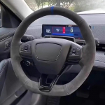 for Ford Mustang Mach-E -2024 Hand-stitched non-slip Leather suede car Steering Wheel Cover suede