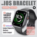 Uus nutikell 1000 mAh pika akuajaga meestele naistele Fitness Spordiks Bluetooth-k&otilde;ne Veekindel 1,85-tolline t&auml;ispuutetundlik nutikell silicon must