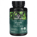 PlantFusion, D3-vitamiin, 50 mcg (2000 R&Uuml;), 60 vegan tabletti