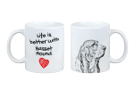 Basset Hound - cup with a dog, cup with a photo, personalized gift from the Art-Dog brand valge