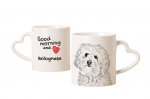 Bichon Bolognese, Bolo, Botoli, Bottolo - cup with a dog, adorable cup with a heart-shaped handle, universal gift from the Art-Dog brand