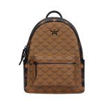 MCM Stark Klassikaline Prinditud Logo Kunstnahast Seljakott V&auml;ike Unisex seljakott Pruun Konjak MMKEAVE03CO Basic Set (Bag+Dust Bag)