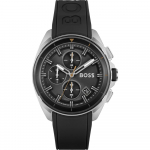 BOSS Volane Must sihver Must silikoon/kumm Meeste kvartsikell 1513953 must
