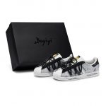 Adidas Originals SUPERSTAR Skateboard Shoes Unisex Low top Black/White/Gray EG4958(Team80-S-BOX) 36⅔