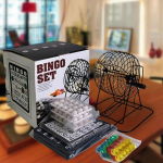 1 komplekt Bingo loteriimasin Deluxe loteriipallimasina m&auml;ng numbrilaua ja 75 palliga peoks, koju, pubisse meelelahutuseks CN