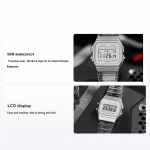 Casio Vintage Series Ruudukujuline 50M Veekindel Kvartsliikumisega Roostevabast Terasest Rihmaga K&auml;ekell Meeste k&auml;ekellad Valge B640WDG-7 Silver Dial