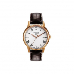 Tissot Carson Series Kvartsmehhanismiga 30M Veekindel Kell 40mm Valge sihverplaadi Roostevabast terasest korpus Nahkrihm Meeste kellad T085.410.36.013.00 White Dial Brown Strap