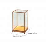 Kvaliteetne l&auml;bipaistev vitriinkarp kodukaunistuseks L&auml;bipaistev klaaskarp v&auml;&auml;rtuslike asjade organiseerimiseks ja kaitsmiseks Kaasaegne laual olev vitriin 21X12X12CM&other