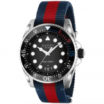 Gucci YA136210 Musta sihverplaadiga meeste k&auml;ekell 45mm sinine