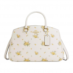 Coach Savannah 36 Lilleprindiga Logoga Kivitera Kujuline Nahast &Otilde;la-Risti-Keha Kandekott Suur Naiste K&auml;ekott Valge Kollane CAL41-IMCAH Basic Set (Bag+Dust Bag)