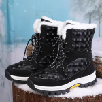 Snow Boots Plush soojad poolsaapad naistele Talvekingad Veekindlad saapad 36 must