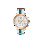 Tissot T-Sport Seeria Kvartsmehhanismiga 100m Veekindel Kell 42mm Valge sihverplaadi Roostevabast terasest korpus L&otilde;uendirihm Meeste kellad T095.417.37.117.01 Gold Watch Case White Dial