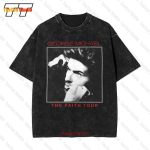 Retro George Michael The Faith Tour &Uuml;mmarguse kaelusega Vintage &Uuml;legabariidiline T-s&auml;rk KLD S black