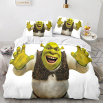 Monster Shreki 3D Prinditud Tekikott Padjap&uuml;&uuml;r Voodipesu Komplekt &Uuml;heinimese T&auml;iskasvanu Suurused Laste Magamistuppa 140x200cm