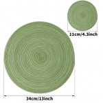 6 &uuml;mmargusest punutud ja kootud alustassi ja alustaldriku komplekt, pestavad, kuumakindlad laualinikud ja alustaldrikud s&ouml;&ouml;gilaua jaoks (as the picture,6 Mats 6 Coaster)