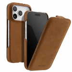 Melkco Ehtne Nahast Magnetlaadimisega Klapp&uuml;mbris iPhone 17 Pro Max 17 Air jaoks &Auml;ri Vertikaalne Avanev Esimene Kiht Veisenaha Kate For iPhone 17 pruun