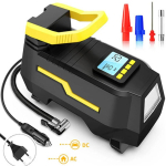 Uus DC/AC 12V/100-230V 150PSI auto &otilde;hukompressori rehvi pumbaga &otilde;hupump koos digitaalse manomeetriga rehvi &otilde;hupihustiga rehvi t&auml;itmine AC-DC EU Plug Type black