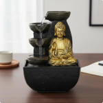 Rahulik laual olev veeelement iseringlev lauapealne Feng Shui miniatuurne siseruumides black