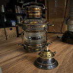 30,48 cm kaevanduslamp, antiikmessingist merendusp&auml;evavalgusti, merenduskujundus, rannikukodu aktsent, isadep&auml;evakink talle, laevavalgusti